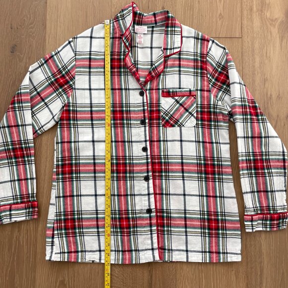 Wondershop Target Pajama Shirt Women Medium Flannel Plaid White Tartan Sleepwear - Picture 8 of 13